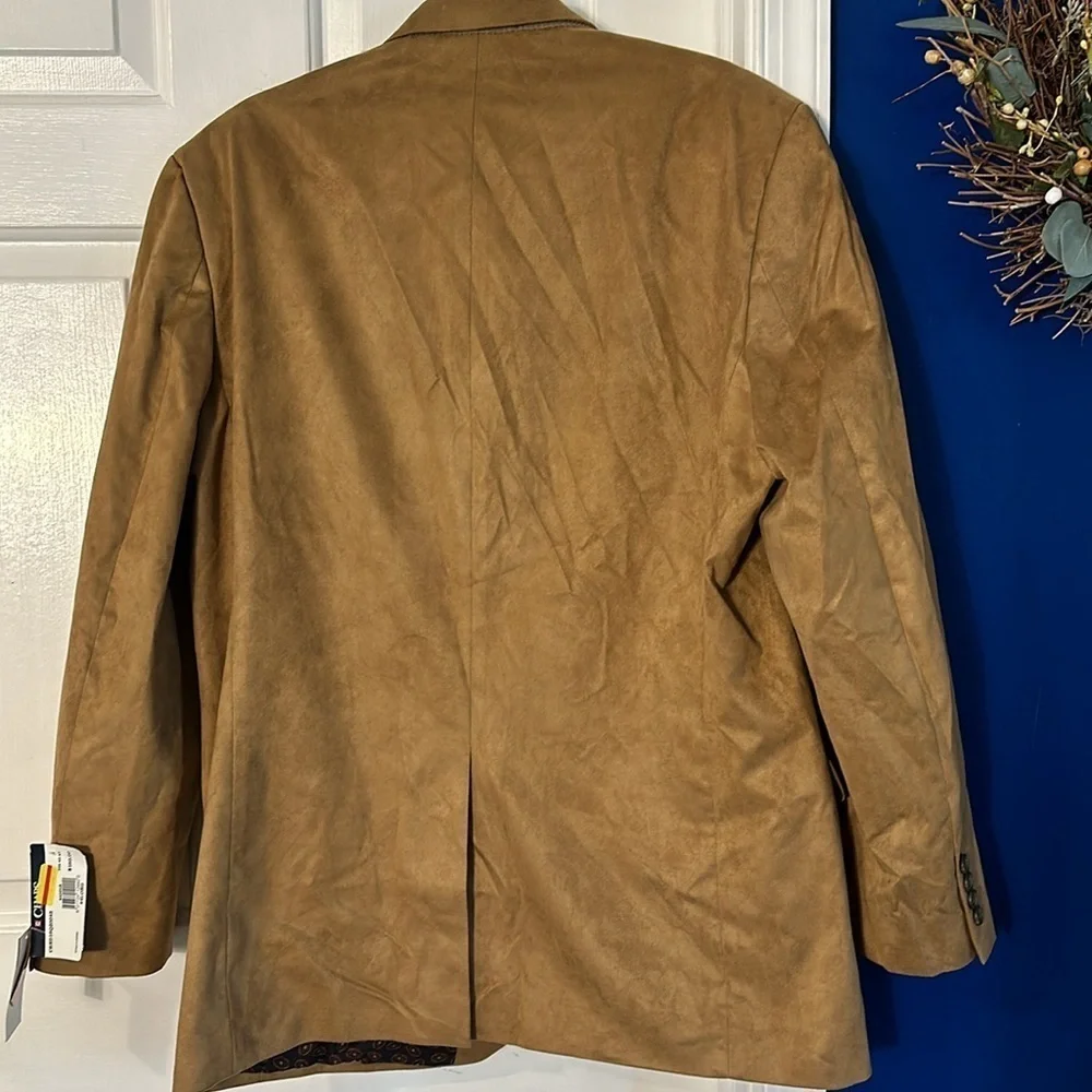 NWT Men’s Chaps Classic-Fit Faux-suede Stretch Sport Coat Size 44 Long